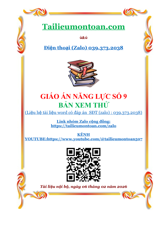 Giáo án năng lực số toán lớp 9